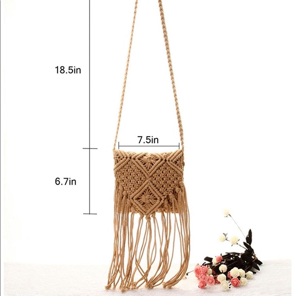 CROCHET FRINGED SHOULDER CROSSBODY BAG - Picture 5 of 7